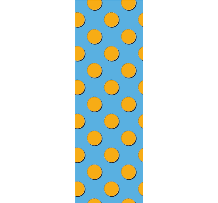 Wallpaper dots orange dots on blue background - TenStickers