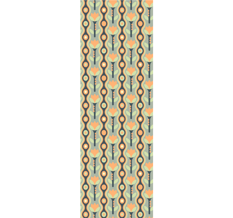 Floral Chain Pattern art deco wallpaper - TenStickers