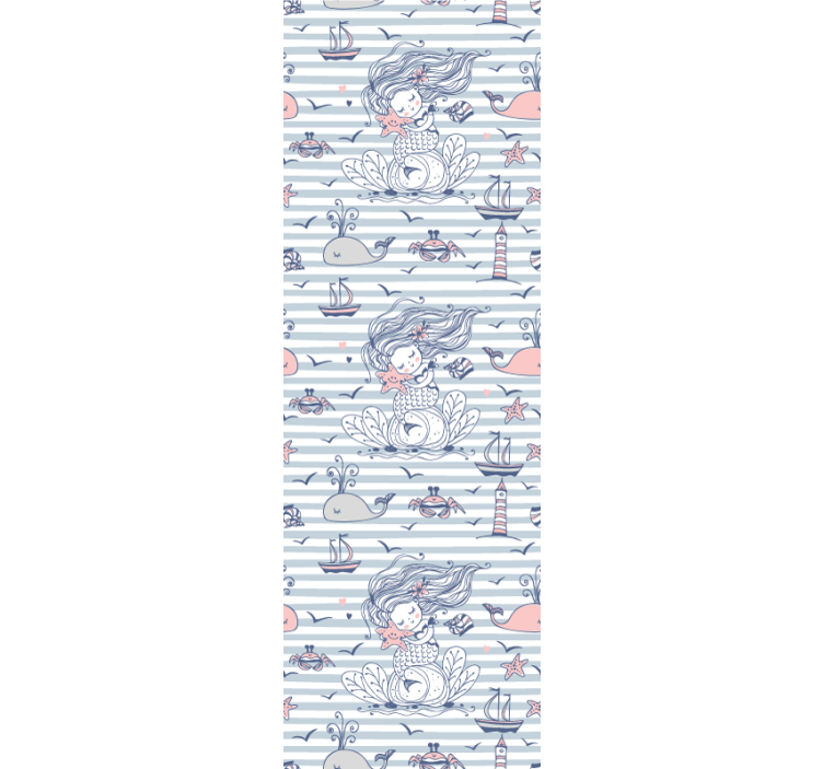 Nautical Mermaid Theme wallpaper for the nursery - TenStickers