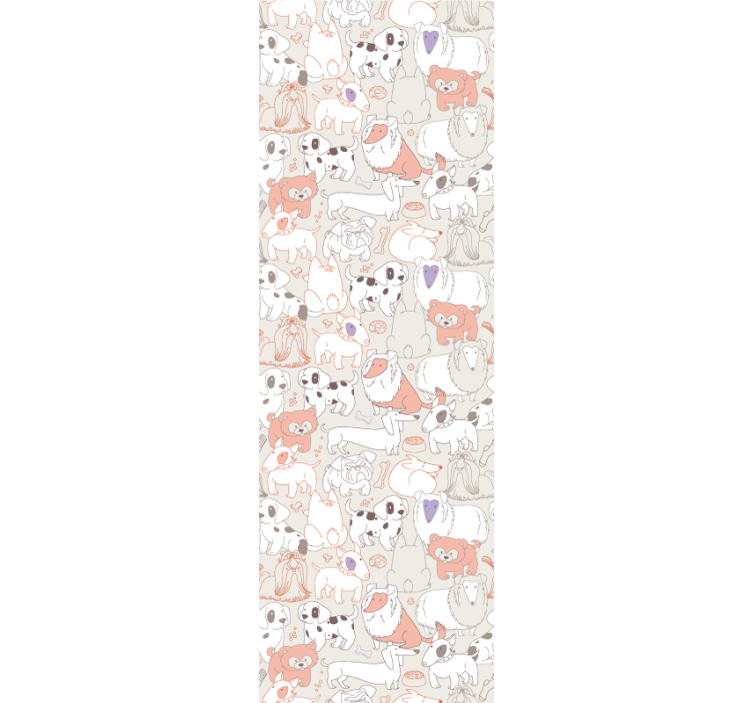 Playful Puppies Mural cute animal wallpaper - TenStickers