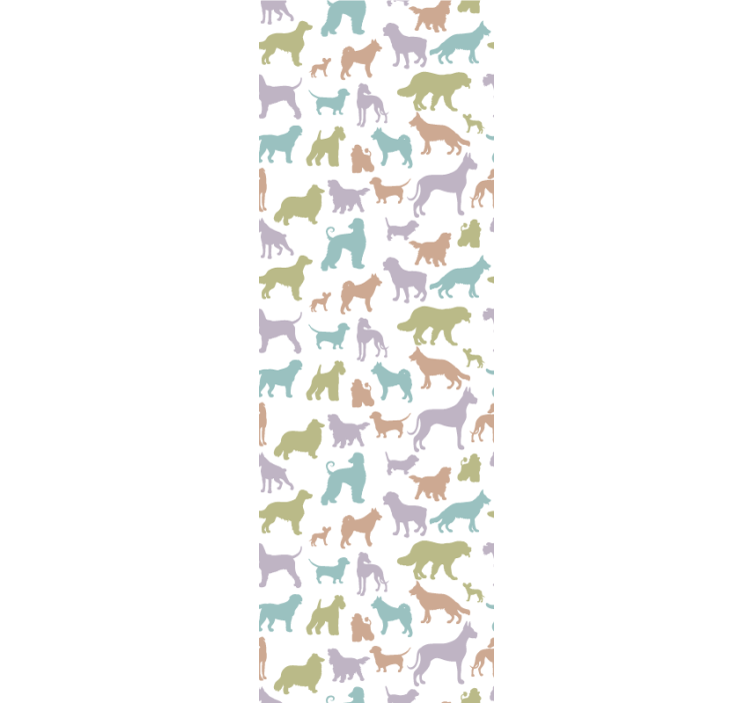 Colorful silhouettes wallpaper of a dog - TenStickers