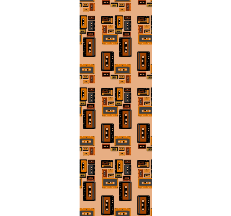 Retro Cassette Tape art deco wallpaper - TenStickers