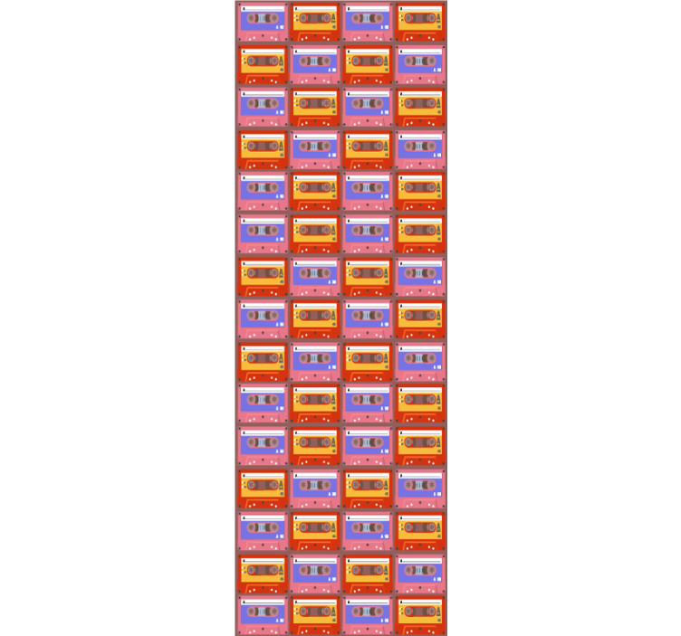 Retro Cassette Array art deco wallpaper - TenStickers