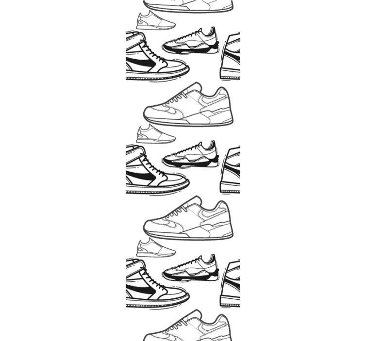 Sneaker Illustrations art deco wallpaper - TenStickers