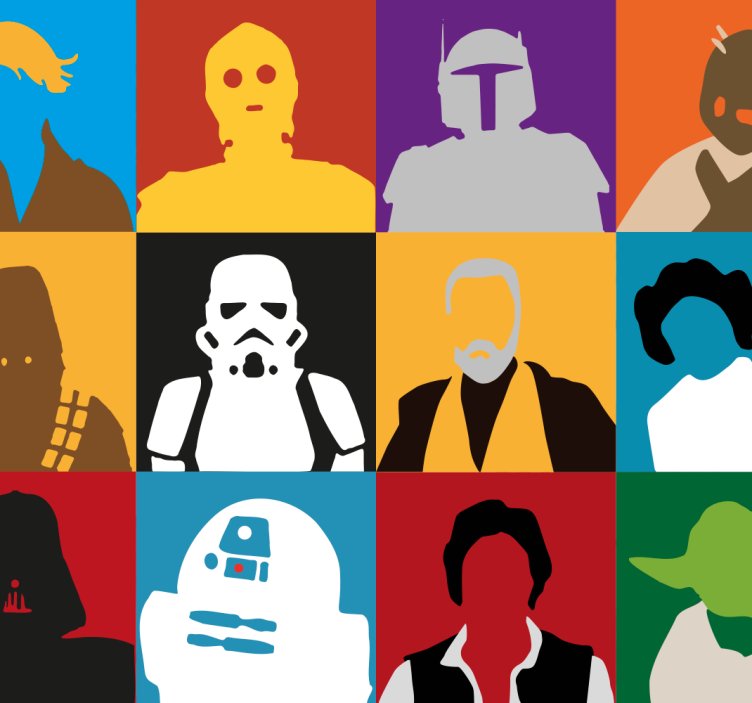 Iconic Silhouettes art deco wallpaper - TenStickers