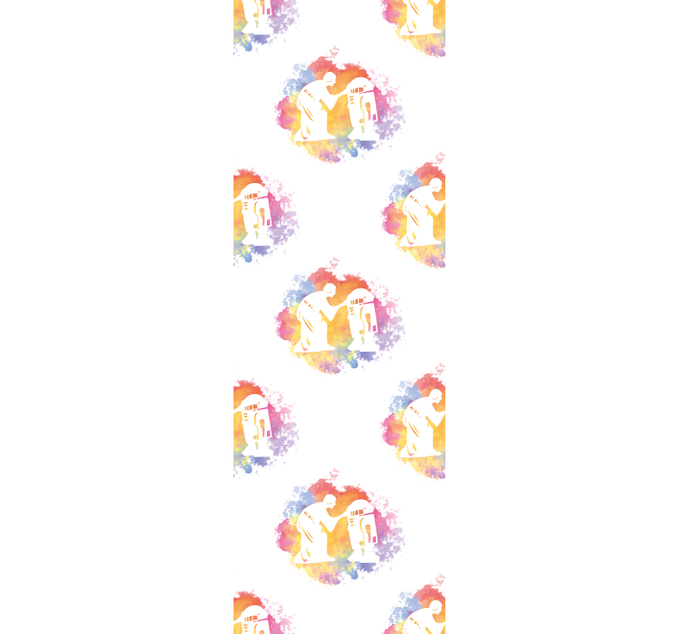 Abstract Couple Silhouette art deco wallpaper - TenStickers