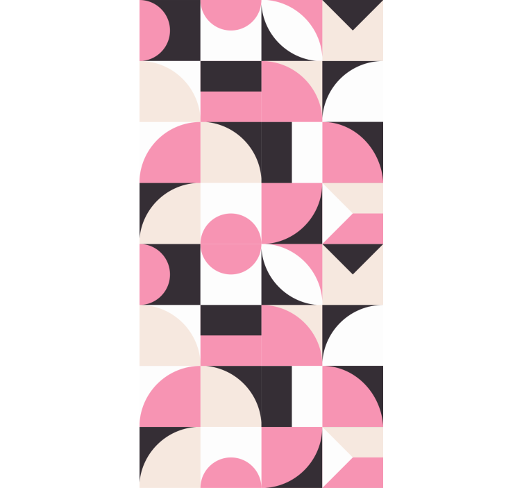 Wallpaper geometric modern pink and black design - TenStickers