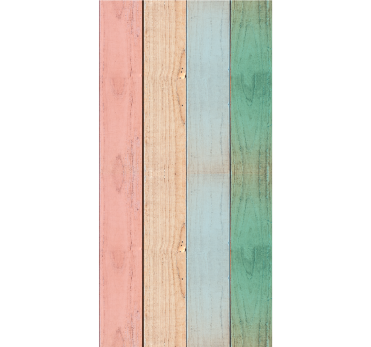 Pastel Plank Patterns wood feature wallpaper - TenStickers