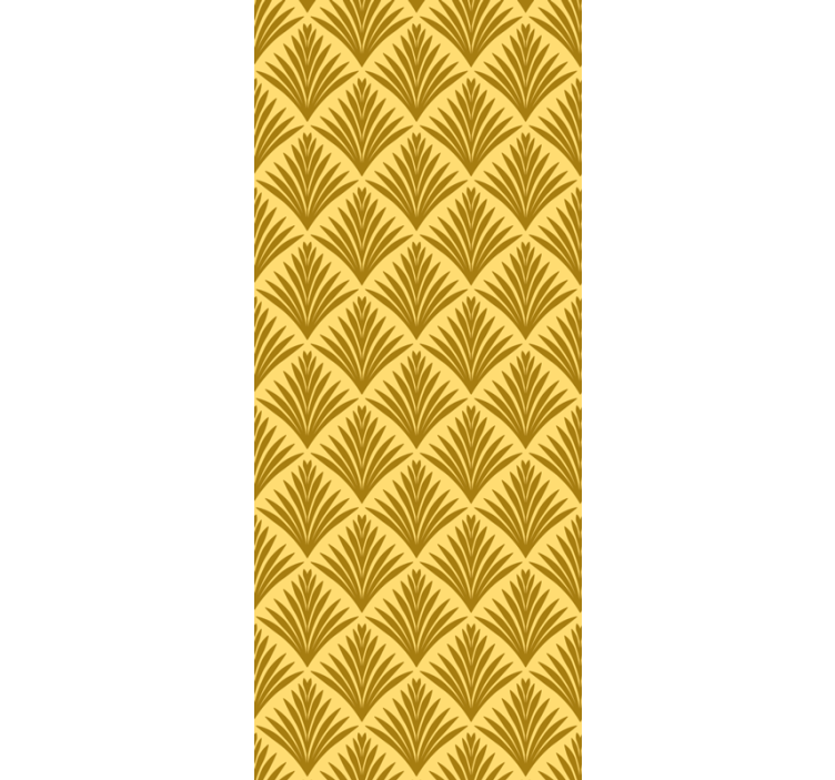 Fanned yellow pattern leaves wallpaper - TenStickers