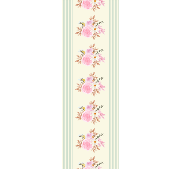 Floral Stripe Design wallpaper flowery - TenStickers
