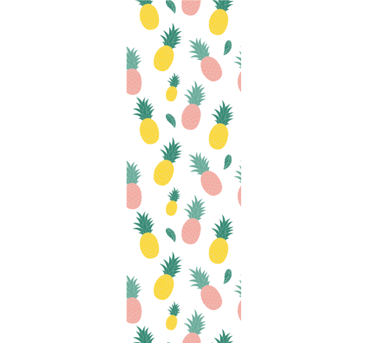 Tropical pineapple pattern kitchen wallpaper - TenStickers