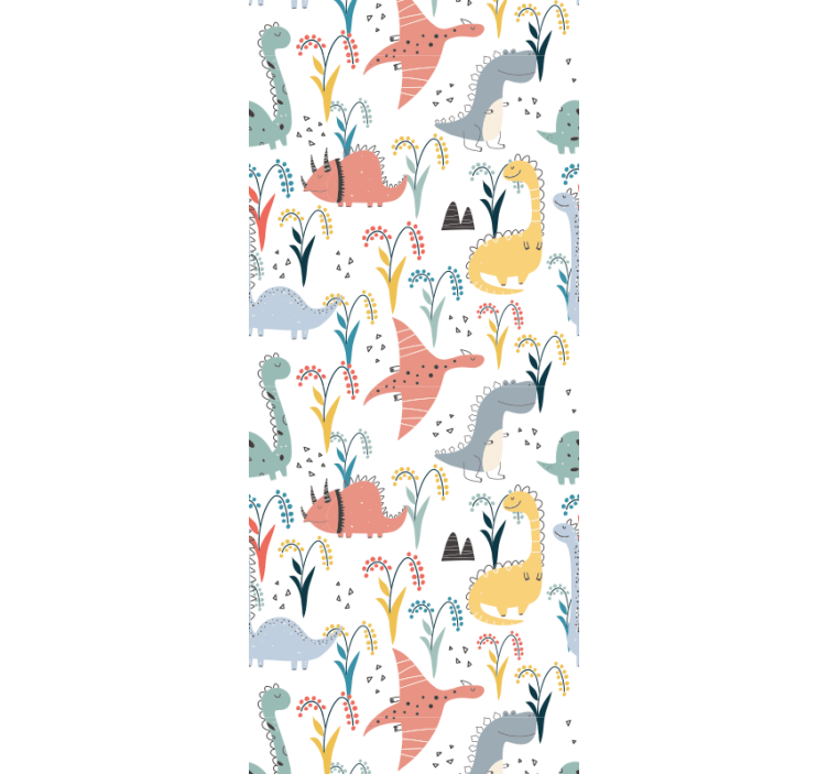 Nordic colorful pattern dino wallpaper - TenStickers