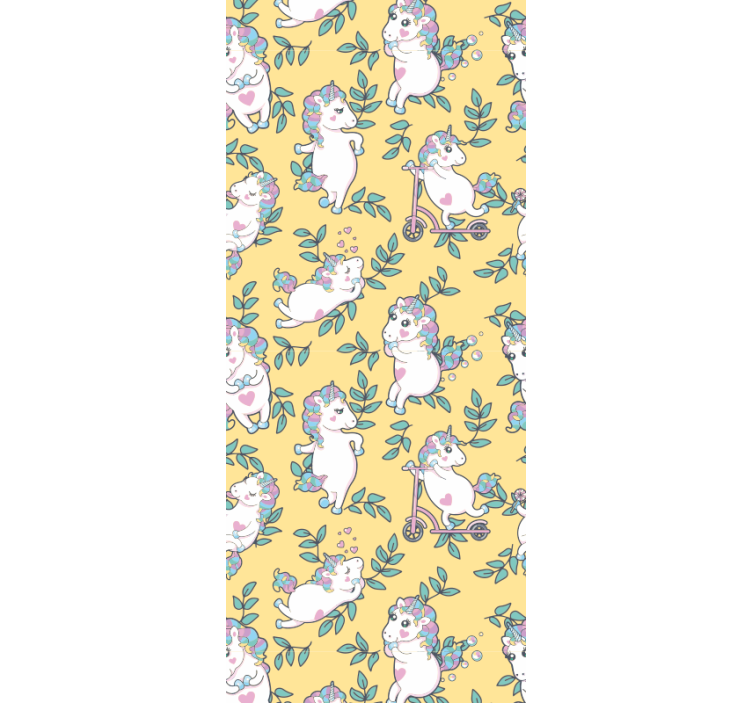 Unicorns playing animal wallpaper - TenStickers