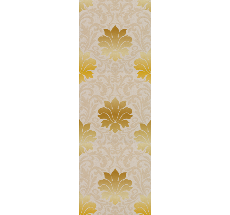 Golden leaf pattern wallpaper flowery - TenStickers