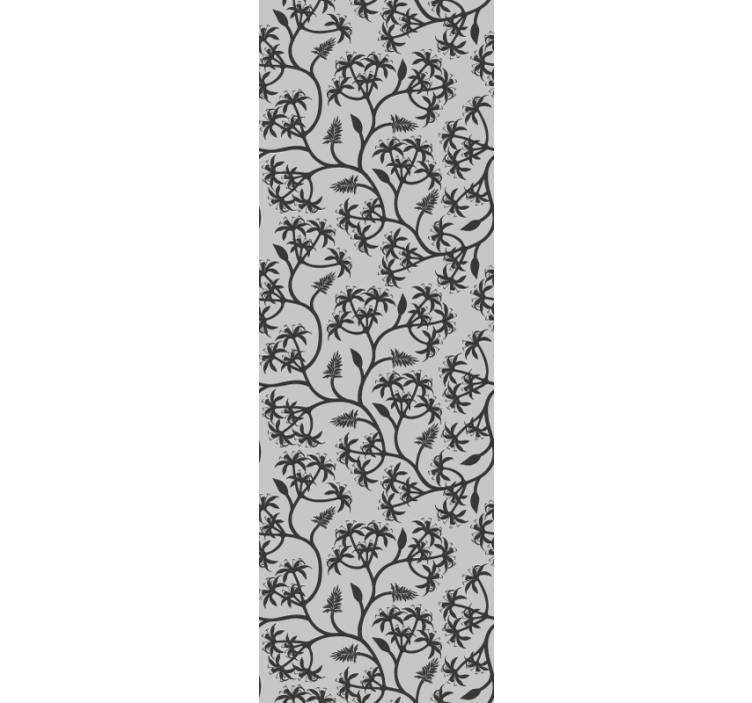 Branch pattern on gray background wallpaper flowery - TenStickers