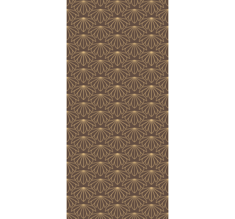 Brown stylised Pattern wallpaper flowery - TenStickers