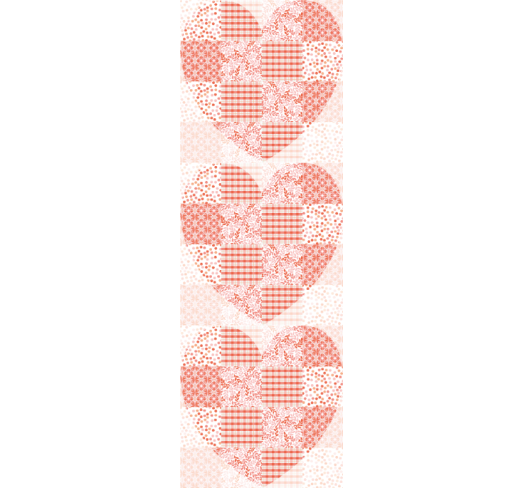Heart Patchwork Pattern wallpaper flowery - TenStickers