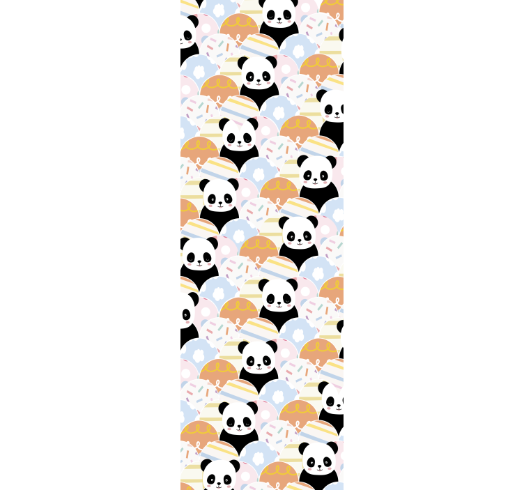 Panda Pattern cute animal wallpaper - TenStickers