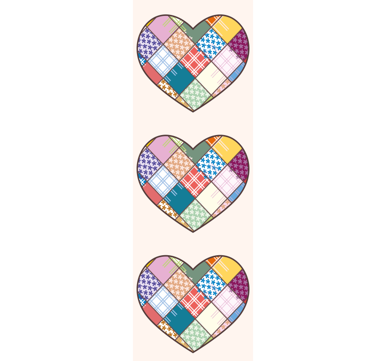 Patchwork Heart Design wallpaper flowery - TenStickers