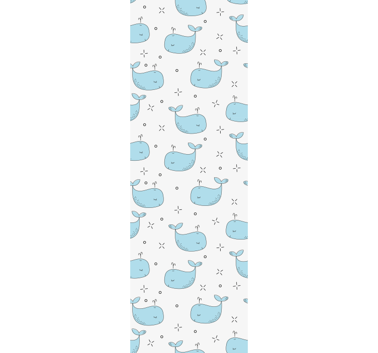 Wallpaper childrens room blue baby whales - TenStickers