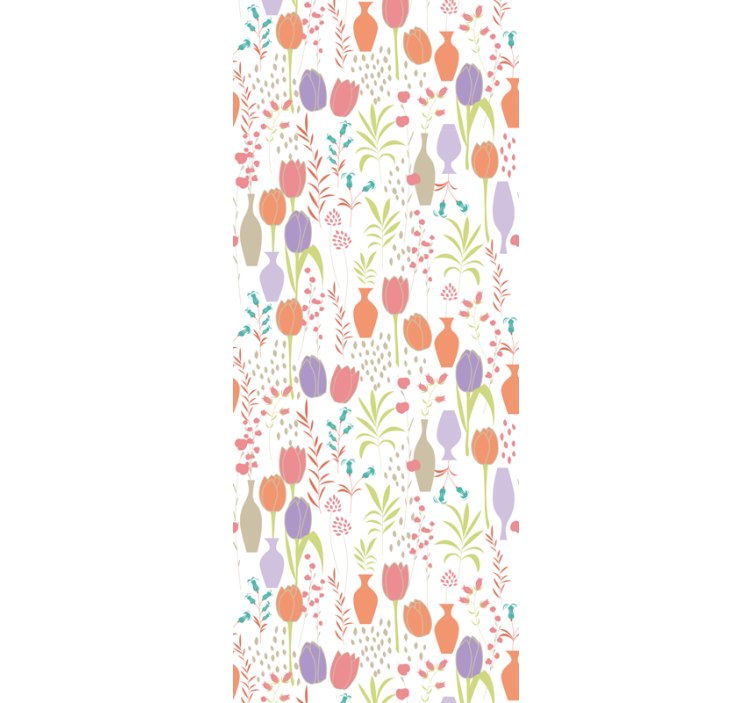 Stylized Floral Patterns flowers wallpaper - TenStickers