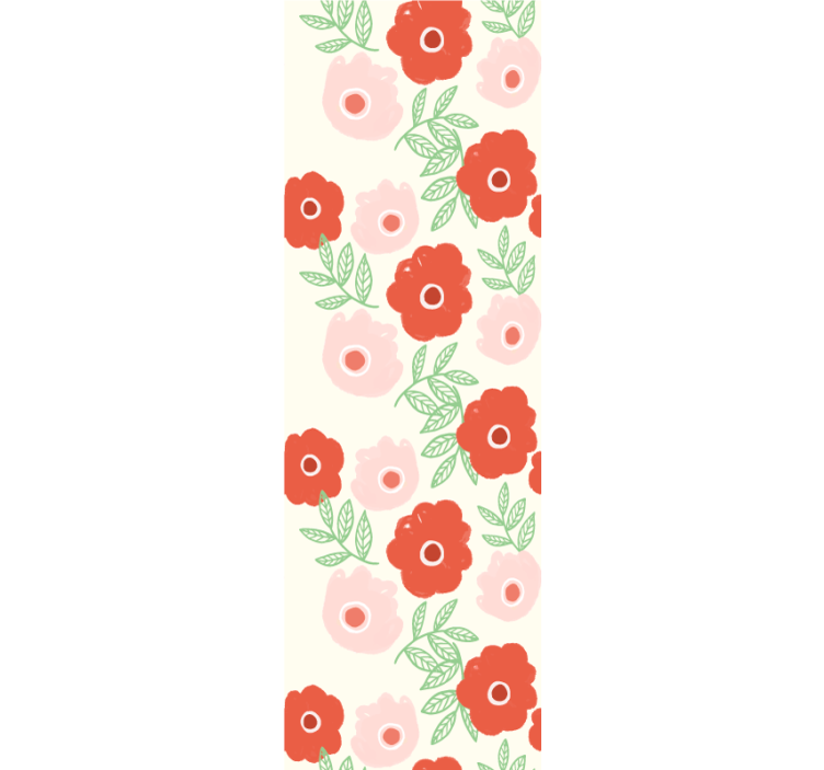 Pink and red bloom flowers wallpaper - TenStickers