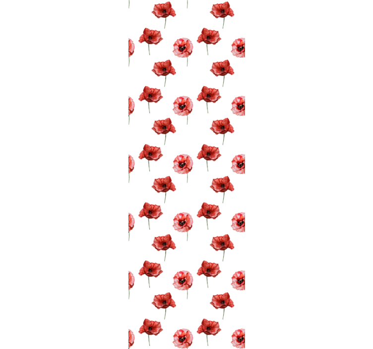 Red Poppy Pattern flowers wallpaper - TenStickers