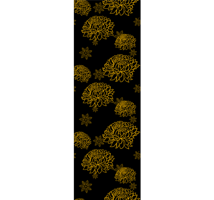 Golden floral pattern wallpaper flowery - TenStickers