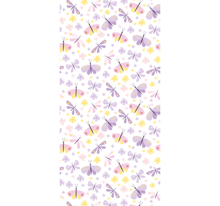 Delicate purple pattern butterfly wallpaper - TenStickers