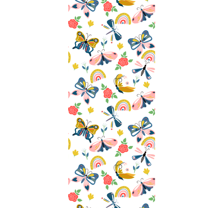Whimsical Nature Motif butterfly wallpaper - TenStickers
