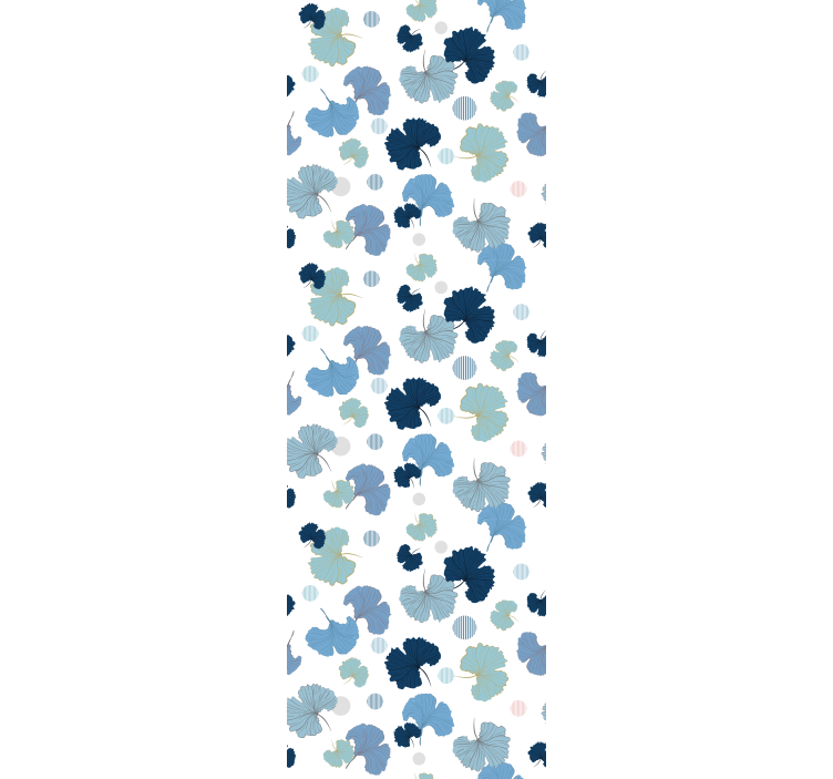 Blue shades pattern leaves wallpaper - TenStickers