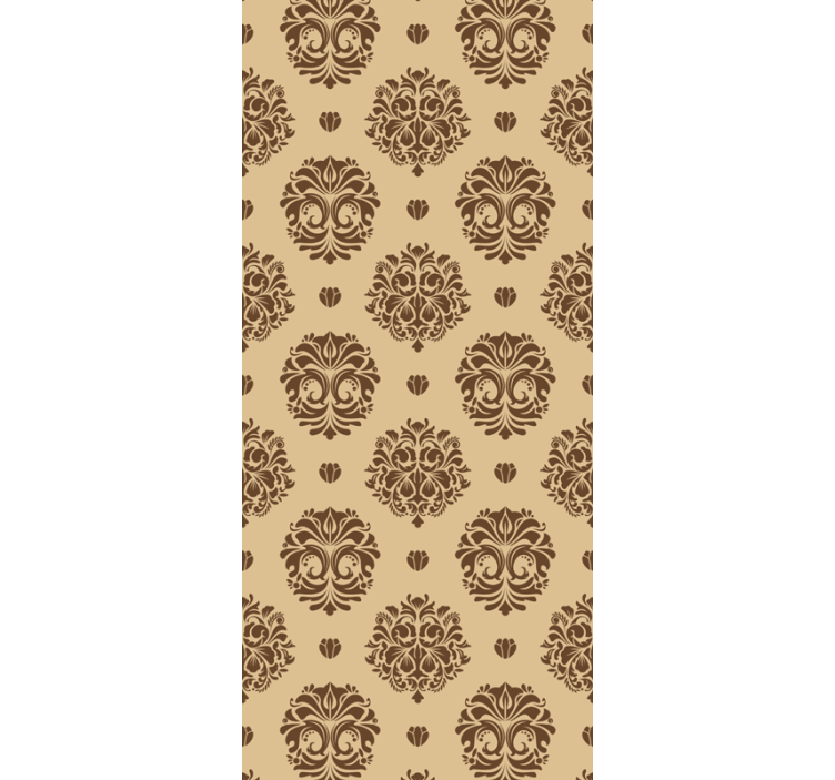 Ancient beige pattern wallpaper flowery - TenStickers