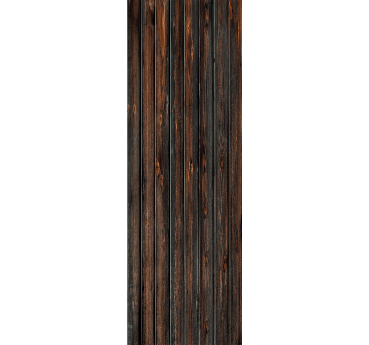 Elegant dark brown panels wood feature wallpaper - TenStickers
