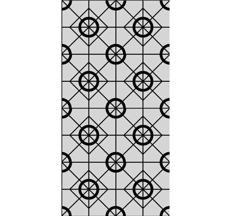 Geometric black pattern tiles wallpaper - TenStickers
