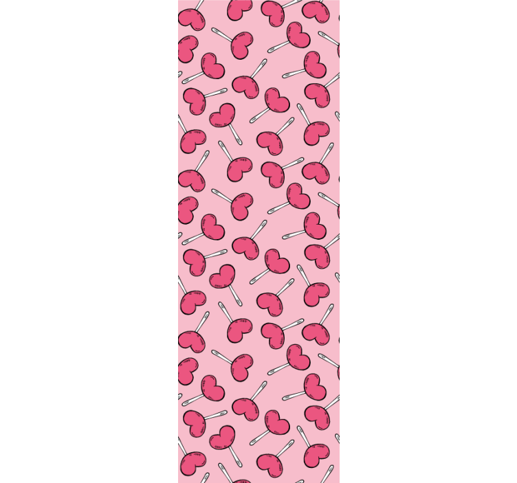 Heart Lollipop Pattern wallpaper dots - TenStickers