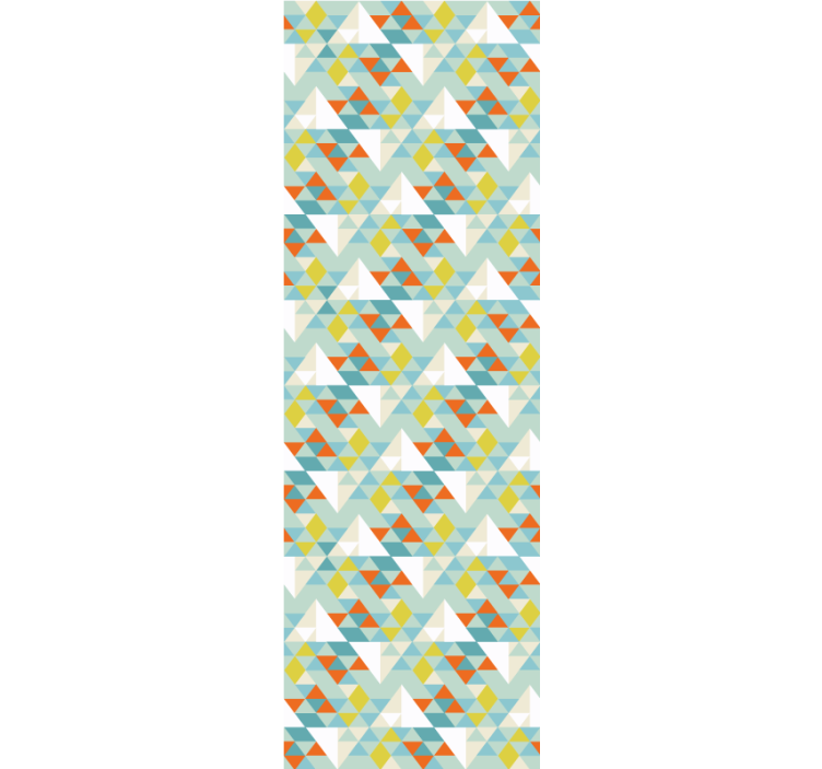 Blue rounded motif wallpaper triangles - TenStickers