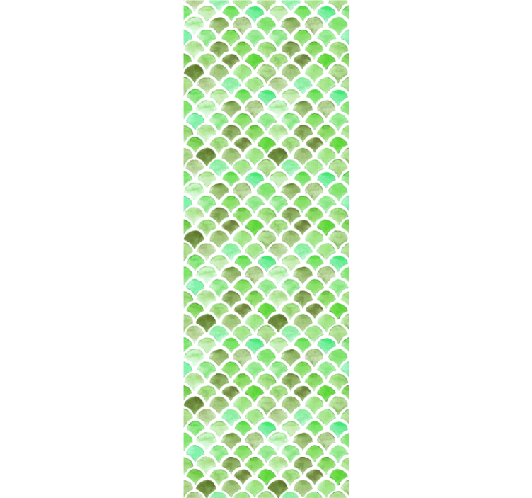 Scalloped green pattern wallpaper patterns - TenStickers