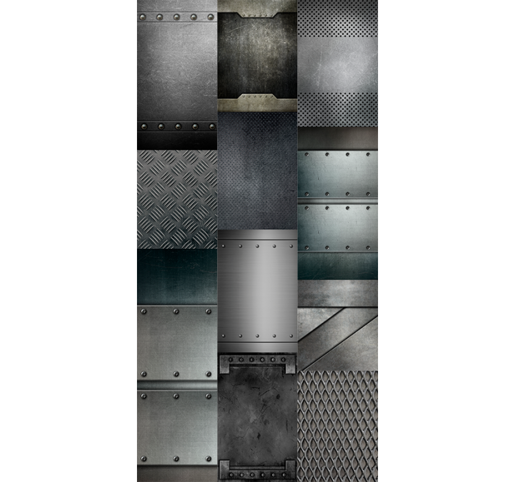 Black metal design industrial wallpaper - TenStickers