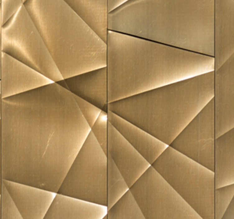 Geometric golden effect pattern wallpaper metal - TenStickers