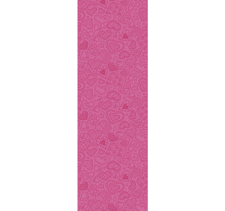 Charming heart shapes a pink wallpaper - TenStickers