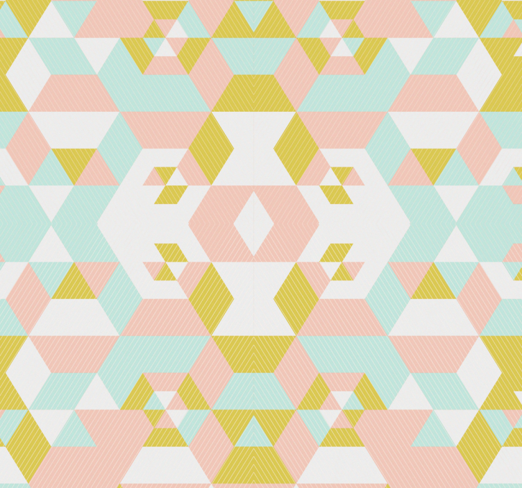 Geometric Pastel Pattern living room wallpaper - TenStickers