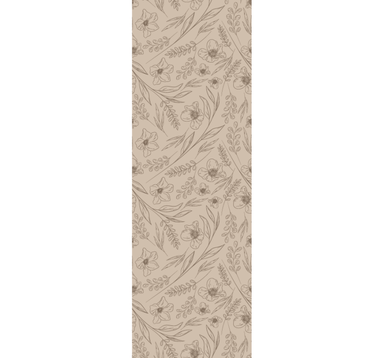 Taupe floral flower wallpaper - TenStickers