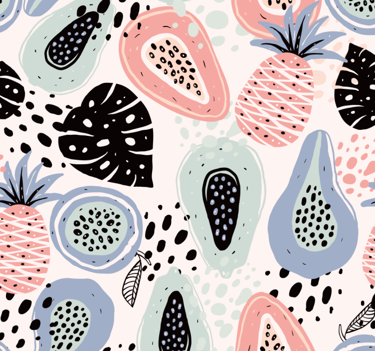 Botanical Pattern kitchen wallpaper - TenStickers