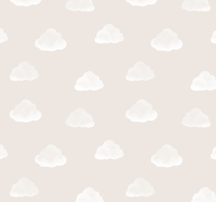 Beige clouds pattern wallpaper for the nursery - TenStickers