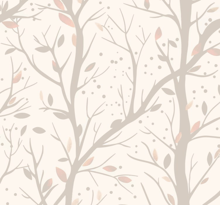 Beige large branches wallpaper for the nursery - TenStickers