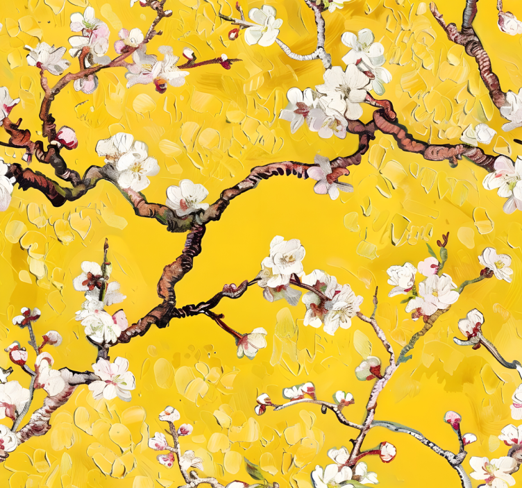 Floral spring pattern the yellow wallpaper - TenStickers