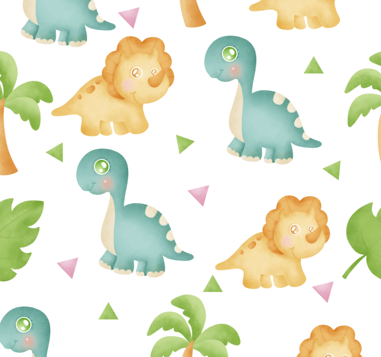 Dinosaur Playtime dino wallpaper - TenStickers