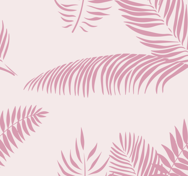 Big palm leaves a pink wallpaper - TenStickers