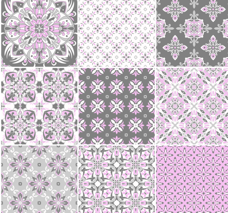 Tile-Patterned Motifs tiles wallpaper - TenStickers