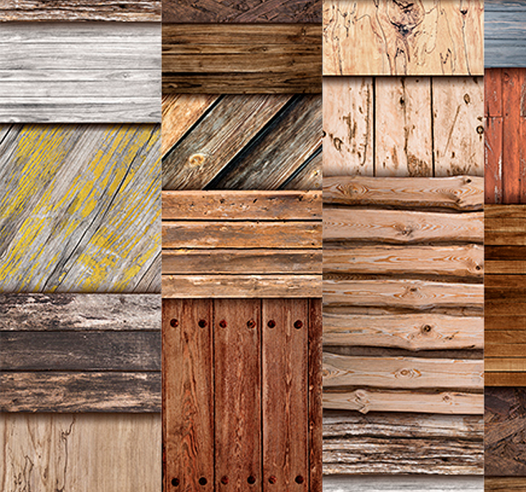 Rustic Timber Panels wood feature wallpaper - TenStickers